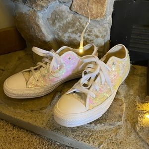Iridescent sequin converse